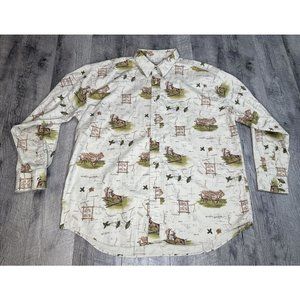 Bimini Bay Outfitters Shirt Mens 2XL‎ Deer Wildlife National Park Button Casual